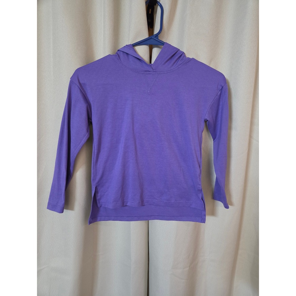 Athletic Works Girls Purple Long Sleeve Hooded Performance Tee Shirt S 6-6X
